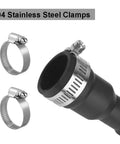 Close-up of Dishwasher Drain Hose 6 Ft Flexible Discharge With Stainless Steel Clamps Easy Trim To Fit Five Eighths Three Quarters Or One Inch Ends For Dishwasher Outlet Garbage Disposal Or Sink Universal Fit showing details.
