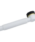 7-Hole Bathtub Drain Pipe Zinc Alloy ABS White(Drainer + Pipe) with flexible white design and black sealing ring for efficient drainage.