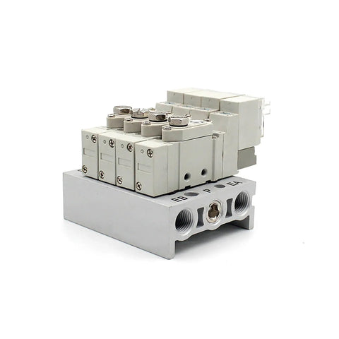 Heavy Duty Bar Stock Pneumatic Manifold for Industrial Air Systems with tough built block design and quick connect ports, aluminum build