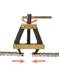 Roller Chain Holder, Puller And Breaker Cutter Kit for ANSI 60, 80, 100 chains tool shown in detailed view for heavy duty chain repairs