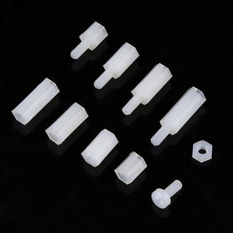 Built Tough Top Shelf M2.5 Hex Nylon Standoff Spacer Kit Featuring 200 Pieces Of Assorted Male And Female Mounts Screws And Nuts For Professional Tech Builds Daily including nylon hex spacers.