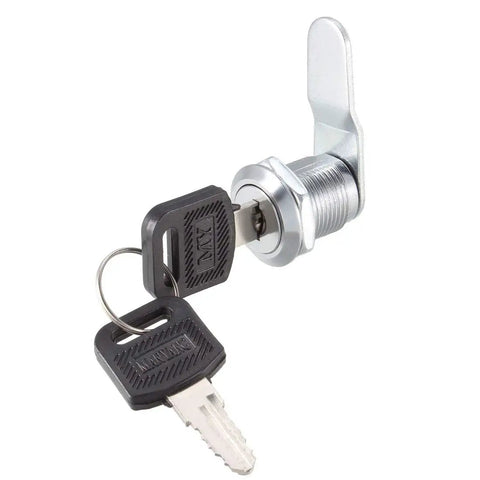 Cam Lock Three Quarter Inch Cylinder Length Cabinet Lock 2 Pack No 4 Cam Fits Up To One Half Inch Panel Thickness Zinc Alloy Chrome Plated