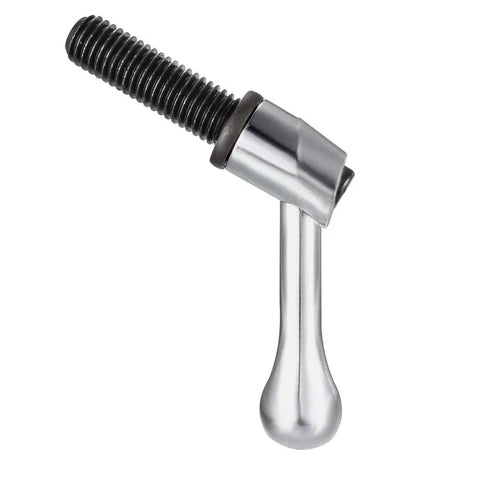 Dead Simple Quick Acting Toggle Clamp Handle, M12 X 40mm Locking Rotating Screw Knob with quick release button close-up.