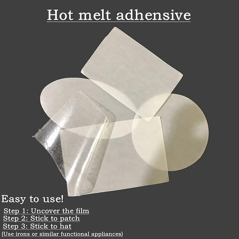 Eight Pack Sublimation Blanks For Hats And Garments 100 Percent Polyester Heat Press Ready Patches with adhesive film