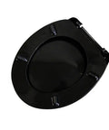 Built Tough Matte Black Resin Toilet Seat With Super Quiet Slow Close Hinges Cuts All That Annoying Slam Noise For Pure Comfort And Really Reliable Everyday Performance - Top view.