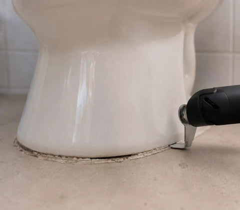 Three Piece 1 Inch Serrated Caulk Removing Blades Set used on old caulk around toilet base