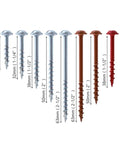 Woodworking Self Tapping Screws Set Of One Hundred Pieces One And A Half Inch Length Carbon Steel with various lengths and colors.