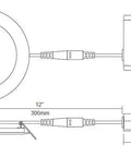Diagram of Six Pack Slim Recessed LED Downlight Kit 6 Inch Dimmable 3000K Warm White Easy Install Budget Friendly Energy Saving Ceiling Lighting