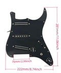 SSS Electric Guitar Loaded Pickguard Prewired Replacement 11 Hole Dark Black PVC 3 Ply Scratch Resistant Wear Resistant Panel