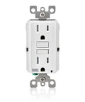 Self Test SmartLockPro Slim GFCI Receptacle With LED Indicator Weather Resistant And Tamper Resistant 15 Amp White