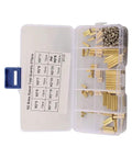Brass M2 Threaded Standoff Kit With Male And Female Hex Spacers, 270-Piece Assortment For Motherboards And Electronics Projects, Durable, Burr-Free Threads For Easy Install, Great For DIY Builds. Clear organizer box with brass M2 spacers and screws