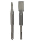 Three Quarter Inch Wide Flat And Point Chisel Set With SDS Plus Shank For Concrete Masonry Stone, 5.9 Inch Long