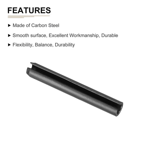 5mm X 40mm Slotted Spring Pin Pack Of 50 Black 65Mn Spring Steel Dowel Tension Roll Pin For DIY Home Workshop Tools