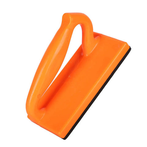 Orange push block from Five Piece Push Block And Push Stick Set For Woodworking Safety, table saw push sticks kit.