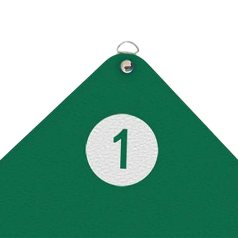 Close-up of Five-Target PU Leather Fencing Practice Panel showing target 1 with double-sided wall mount for epee training and drills.