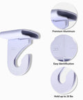Image of 20 Pairs Drop Ceiling Hooks Heavy Duty Aluminum T Bar Hooks for Classrooms and Offices White Ideal for Hanging Plants