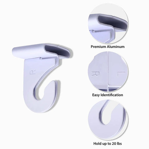 Image of 20 Pairs Drop Ceiling Hooks Heavy Duty Aluminum T Bar Hooks for Classrooms and Offices White Ideal for Hanging Plants