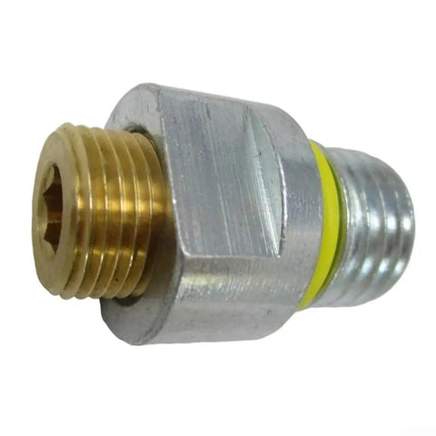 Premium Oil Drain Adaptor With Integrated O Ring Fits Kawasaki FH721V FR651V FX850V Engines Direct Swap For Easy Install And Secure Seal That Holds Up Under Heavy Duty Conditions, metal adapter with yellow O-ring