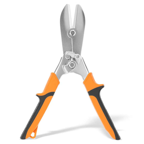 Carbon Steel 5 Blade Hand Crimper For Gutter And Ductwork with orange handles and steel blades