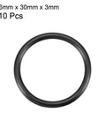 36 Millimeter Outside Diameter 30 Millimeter Inner Diameter 3 Millimeter Cross Section Nitrile O Ring Buna N Seal 70A Durometer With Wide Temperature Range From -4 F To 212 F Pack Of 10 For Automotive Plumbing And Machinery Sealing black O-ring