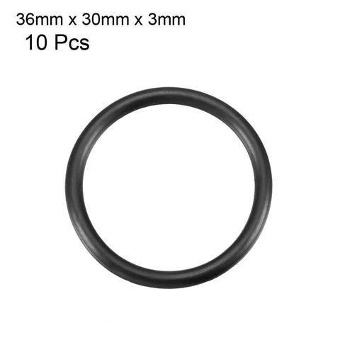 36 Millimeter Outside Diameter 30 Millimeter Inner Diameter 3 Millimeter Cross Section Nitrile O Ring Buna N Seal 70A Durometer With Wide Temperature Range From -4 F To 212 F Pack Of 10 For Automotive Plumbing And Machinery Sealing black O-ring