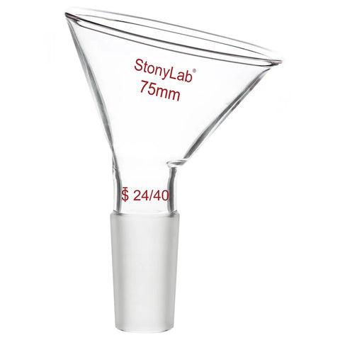 Beefy Oblique Offset Glass Funnel With 60 Degree Angle, 75mm Borosilicate Powder Funnel With 24 40 Joint For Lab Use