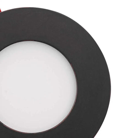 Close-up of 3 Inch Ultra Slim LED Recessed Lighting Kit 4 Pack Dimmable Wet Rated 6 Watt IC Rated Energy Star CEC Title 24 Oil Rubbed Bronze