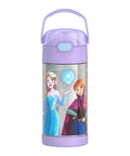 Kids Stainless Steel Water Bottle With Straw And Lid, 12 Ounce Vacuum Insulated Keeps Drinks Cold Up To 12 Hours, Frozen 2 Design