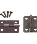 Top Shelf Vintage Cabinet Hinges For Wood Boxes And Doors 10 Pack Solid Metal Hardware with screws, 25 by 18mm antique-style brackets.