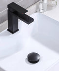 Matt Black Pop Up Sink Drain No Overflow All Metal Rustproof Brass And 304 Stainless Steel Durable Pop Up Drain Stopper