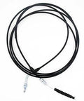 Universal 121 Inch Go Kart Throttle Cable For 150cc And 250cc Engines, black cable with metal fittings.