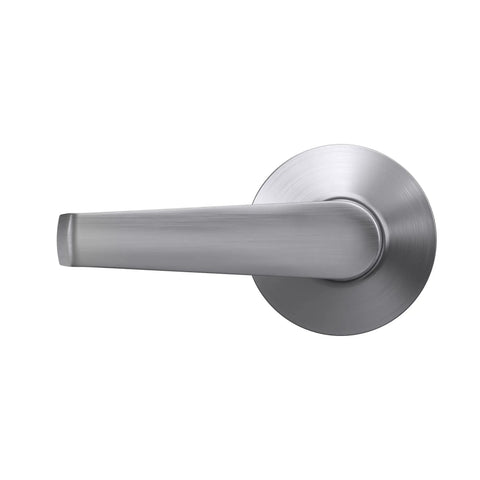 Elan Door Lever Hall And Closet Non Locking Passage Handle Satin Chrome With Easy Self Aligning Screws For Quick Interior Door Entry