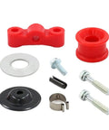 Plug And Play Linkage Bushing Hardware Kit With Pin Clip And Spring Replacement For 1988 1991 Civic And B Series Cars Direct Fit Upgrade To Improve Shifts And Beef Up The Gear Linkage, red and black hardware set