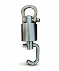 Heavy Duty Stainless Steel Swivel Rotation Joint Goes Like Butter For Dockside Hoists Workshop Rigs And Nautical Gear No Sweat Rust Proof Connector Fits Size Two Tubing, side view.