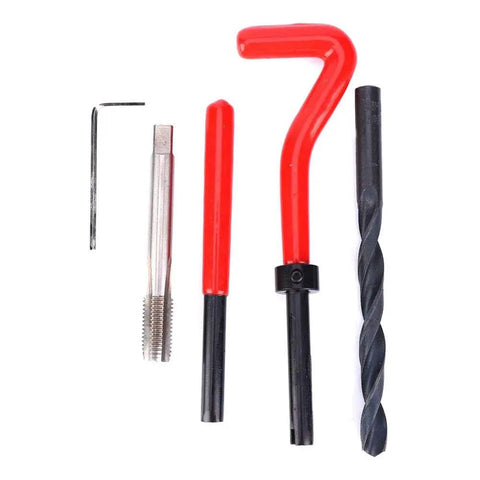 M8x1.25 Stainless Steel Thread Repair Kit For Automotive And HVAC Systems Restores Damaged Female Threads In Aluminum And Other Metals With True Precision And Built Tough Durability For Industrial Machinery High Voltage Gear And Microwave Equipment, with tap and drill