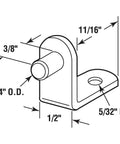 Diagram of Nickel Plated Shelf Support Pegs Quarter Inch L Shaped With Screw Hole Pack Of 8 For Cabinets Bookshelves And Adjustable Storage Shelves Durable Easy Install Diy Home Upgrade showing dimensions.