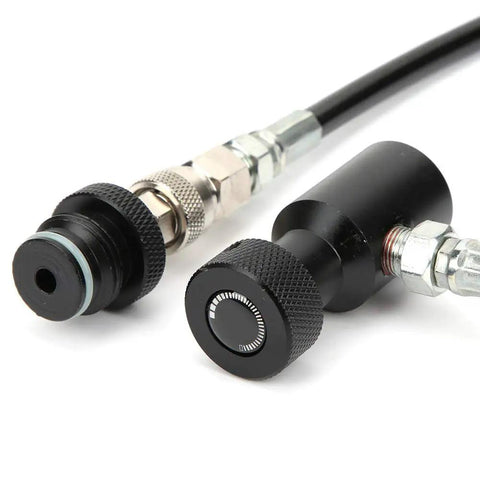 Aluminum Pneumatic Coil Air Hose, G1/2 Thread Quick Connect Fittings for Air Compressors, Pneumatic Tools and Workshop Applications black
