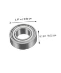 Top Mounted Bearing Guide For Router Bits Replacement Kit, Low Noise Double Shielded Design, showing a single silver bearing with dimensions