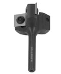 Premium 1/4 Inch Shank Router Bit With Anti Backlash Design And Three Carbide Inserts For Smooth CNC Woodworking, showing the bit's carbide inserts.