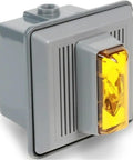Bulletproof Heavy Duty Industrial Horn And Strobe Alert With Amber Lens 120Vac Visual Audible Warning Signal For Commercial Buildings, gray thermoplastic design.