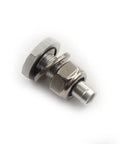 Solid Aluminum Soft Mount Vacuum Line Fitting Kit For 10mm Silicone Hose With Lock Nut Washer And O Ring Seal, angled view
