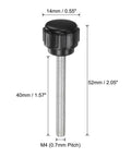 20 Pack M4 40Mm Knurled Knobs Thumb Screws For Quick Adjustments With 14Mm Black Plastic Round Heads Hand Knobs Clamps Non Slip Grip Zinc Plated Construction