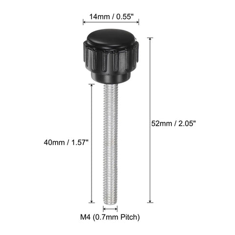 20 Pack M4 40Mm Knurled Knobs Thumb Screws For Quick Adjustments With 14Mm Black Plastic Round Heads Hand Knobs Clamps Non Slip Grip Zinc Plated Construction
