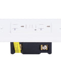 Rock Solid 20 Amp Smart Gfci Outlet With Child Door Shutters And Etl Listing for kitchens, bathrooms, and patios with a white ABS cover.