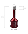 5/16 Inch 2 Pack Diamond Hole Saw Bits Heavy Duty Workhorse Core Drill Set Built Tough As Nails To Shred Through Tile Ceramic Concrete Granite Marble Zero Fuss Precision With 5/8 11 Thread Fits Angle Grinders showing detailed dimensions of a diamond hole saw bit.
