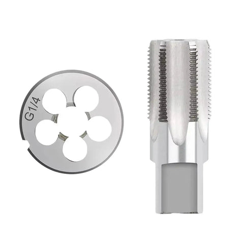 Heavy Duty Alloy Steel Pipe Tap Die Set For Cutting G Thread With Precision Right Hand Design For Professional Plumbing And DIY Machining Projects, G1/4 die and tap