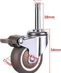 Heavy Duty Silent Swivel Casters With Quick Stem Mount For Office Chairs And Furniture Rollin Smooth And Quiet Double Ball Handling Design Universal M8 2 Inch Rubber Wheels Pack Of Four Carbon Steel Built Top Notch Setup with dimensions shown