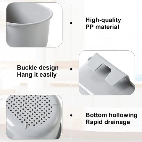 Versatile Kitchen Sink Drain Strainer Basket For Corner And Triangle Sinks, Food Waste Catcher And Colander, Snap In Gray, No Fuss Durable Waste Filter That Keeps Hair And Scraps From Clogging Your Sink, Easy To Use