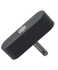 Heavy Duty Futon Glide Rollers Replacement Set With Tough Pin Shafts And Slick Oblong Wheels For Easy Couch Slide No Sweat Install Rock Solid Furniture Glides 2 Pack - close-up of black oblong wheel with steel pin.