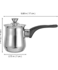 6 Ounce Turkish Coffee Pot With Lid Stainless Steel Saucepan Coffee Maker Mini Butter Melter For Stove Top Portable